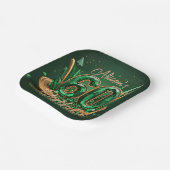 Elegant Luxury Emerald Green Gold 60th Birthday Pappteller (Gewinkelt)