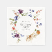 Elegant Luxury Floral Birthday Party for Her Serviette (Vorderseite)
