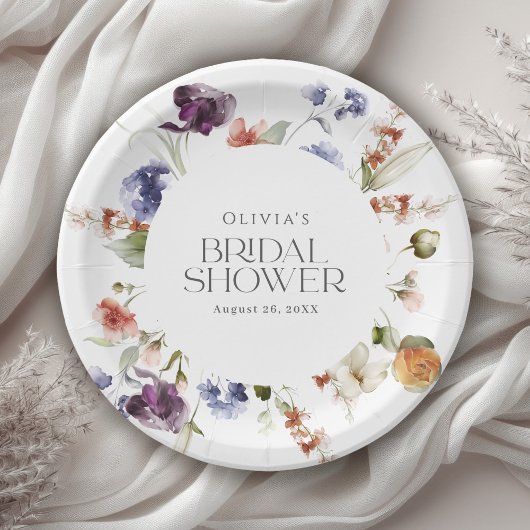 Elegant Luxury Floral Bridal Shower Pappteller