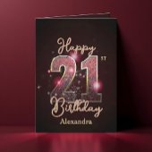 Elegant Luxury Funkelnd Midnight Glow 21. Geburtst Karte