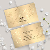 Elegant Luxury Gold Blätter Monogram Esthetician Visitenkarte