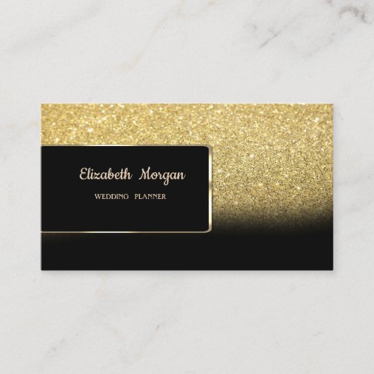 Elegant Luxury Gold Glitzer Bokeh Ombre Visitenkarte (Vorderseite)