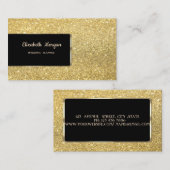 Elegant Luxury Gold Glitzer Bokeh Visitenkarte (Vorne/Hinten)
