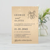 Elegant Luxury Gold Marbled Wedding Einladung (Stehend Vorderseite)