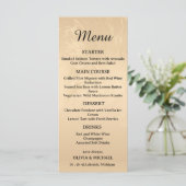 Elegant Luxury Gold Marbled Wedding Menu Menükarte (Stehend Vorderseite)