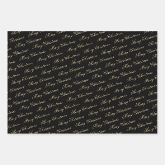 Elegant Luxury Gold Script Frohe Weihnachten Geschenkpapier Set (Vorderseite 2)