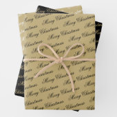 Elegant Luxury Gold Script Frohe Weihnachten Geschenkpapier Set (Beispiel)