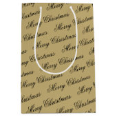 Elegant Luxury Gold Script Frohe Weihnachten Mittlere Geschenktüte (Vorderseite)