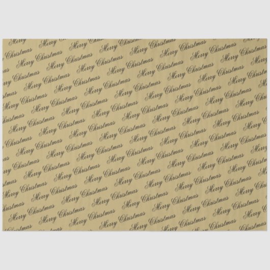 Elegant Luxury Gold Script Frohe Weihnachten Seidenpapier (Vorderseite)