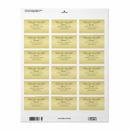 Elegant Luxury Gold Verzierte Hochzeit Adressaufkleber