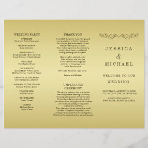 Elegant Luxury Gold Verzierte Hochzeit Flyer
