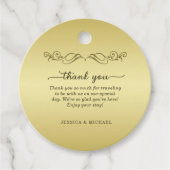 Elegant Luxury Gold Verzierte Hochzeit Geschenkanhänger (Vorderseite)