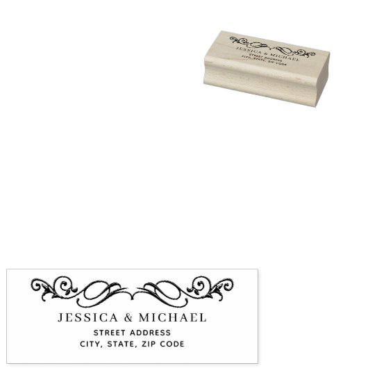 Elegant Luxury Gold Verzierte Hochzeit Gummistempel (Stempel)