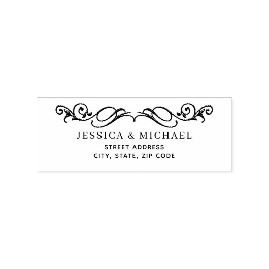 Elegant Luxury Gold Verzierte Hochzeit Gummistempel (Prägung)