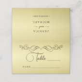 Elegant Luxury Gold Verzierte Hochzeit Platzkarte (Außenseite Aufgefaltet)