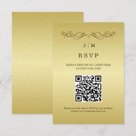 Elegant Luxury Gold Verzierte Hochzeit RSVP Karte