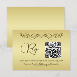 Elegant Luxury Gold Verzierte Hochzeit RSVP Karte