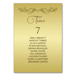 Elegant Luxury Gold Verzierte Hochzeit Tischnummer