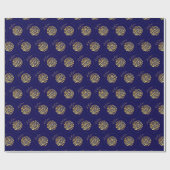 Elegant Luxury Golden Navy Ramadan Kareem Geschenkpapier (Flach)