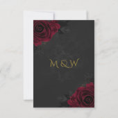 Elegant Luxury Goth Glam Wedding RSVP Karte (Rückseite)