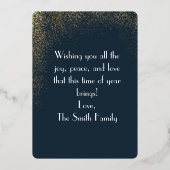 Elegant Luxury Happy Hanukkah | Moderne Begrüßung Folieneinladung (Rückseite)