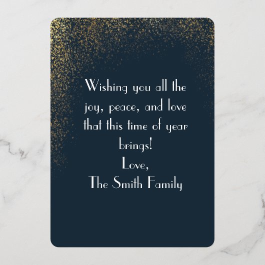 Elegant Luxury Happy Hanukkah | Moderne Begrüßung Folieneinladung (Rückseite)