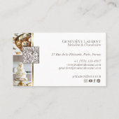 Elegant Luxury Home Baker Floral Crest Monogram Visitenkarte (Rückseite)