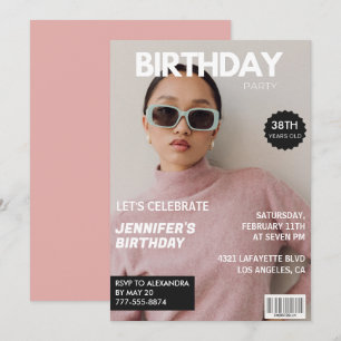 Elegant Luxury Magazin Foto 38. Geburtstag Einladung
