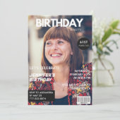 Elegant Luxury Magazine Foto 61. Geburtstag Einladung (Stehend Vorderseite)