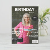 Elegant Luxury Magazine Foto 71. Geburtstag Einladung (Stehend Vorderseite)