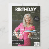 Elegant Luxury Magazine Foto 81. Geburtstag Einladung (Vorderseite)