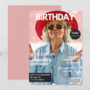 Elegant Luxury Magazine Foto 93. Geburtstag Einladung