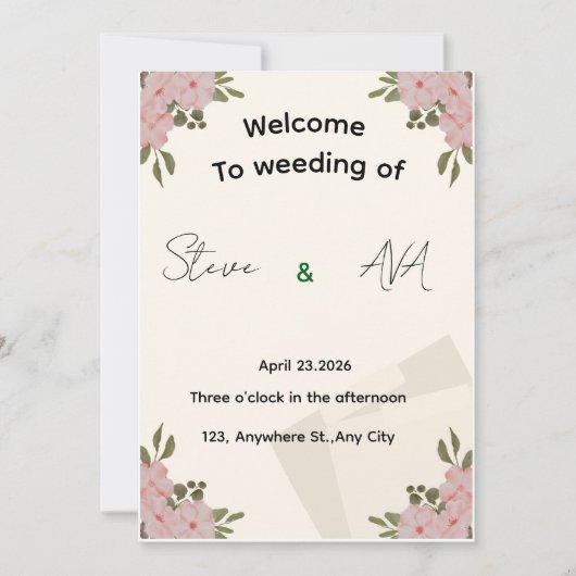 Elegant Luxury Minimal Wedding Invitation Einladung (Vorderseite)
