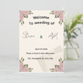 Elegant Luxury Minimal Wedding Invitation Einladung (Stehend Vorderseite)