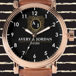 Elegant Luxury Monogram Armbanduhr