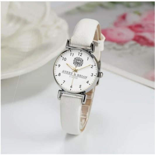 Elegant Luxury monogram initials names Armbanduhr