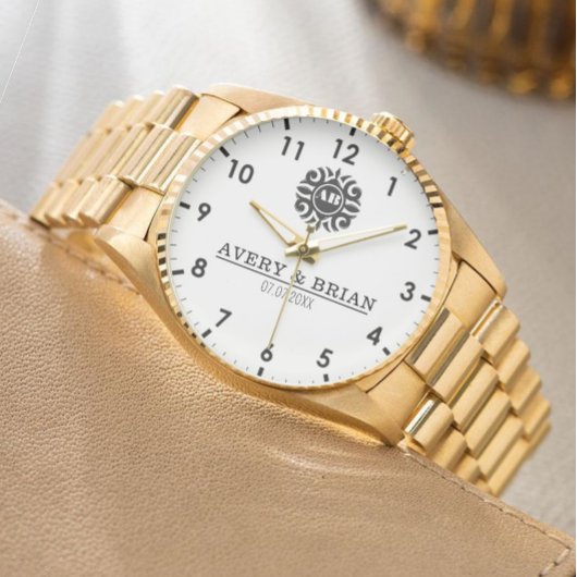 Elegant Luxury  monogram initials names Armbanduhr