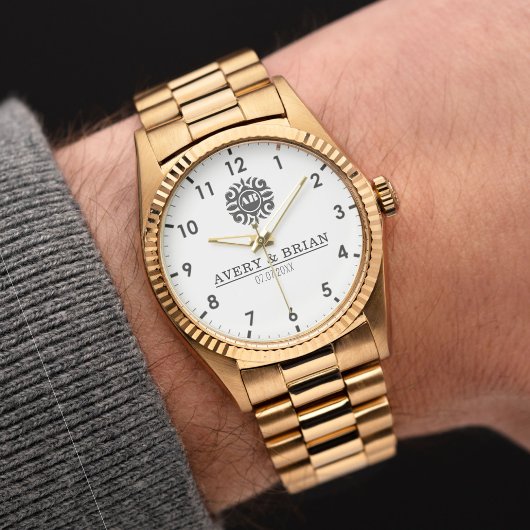 Elegant Luxury monogram initials names Armbanduhr