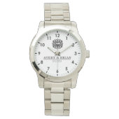 Elegant Luxury Monogram Letters Couple's Names Armbanduhr (Vorderseite)