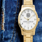 Elegant Luxury  Monogram Letters Couple's Names Armbanduhr