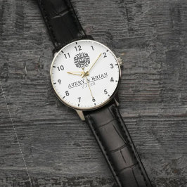 Elegant Luxury  Monogram Letters Couple's Names Armbanduhr