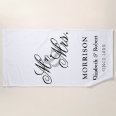 Elegant Luxury Mr. und Mrs. Newlyweds Strandtuch (Vorderseite)