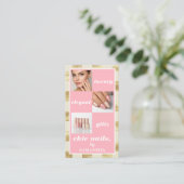 Elegant Luxury Nail Salon Nail Salon Foto Collage Visitenkarte (Stehend Vorderseite)