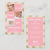 Elegant Luxury Nail Salon Nail Salon Foto Collage Visitenkarte (Vorne/Hinten)