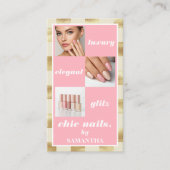 Elegant Luxury Nail Salon Nail Salon Foto Collage Visitenkarte (Vorderseite)