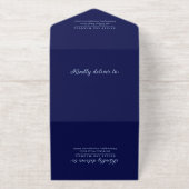 Elegant Luxury Navy Blue and Gold Marble Wedding All-in-One-Einladung (Außenseite)
