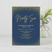 Elegant Luxury Navy Gold Glitzer 96. Geburtstag Einladung (Stehend Vorderseite)