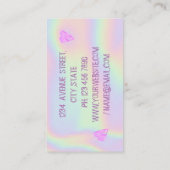 Elegant Luxury Pink Sweet Holographi Visitenkarte (Rückseite)