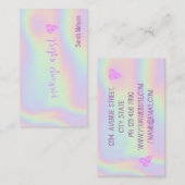 Elegant Luxury Pink Sweet Holographi Visitenkarte (Vorne/Hinten)