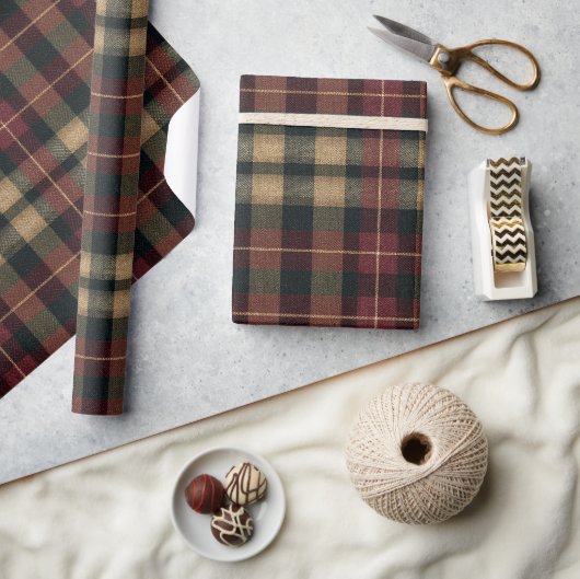 Elegant Luxury Plaid Holiday Wrapping Paper Geschenkpapier (Kunsthandwerk)